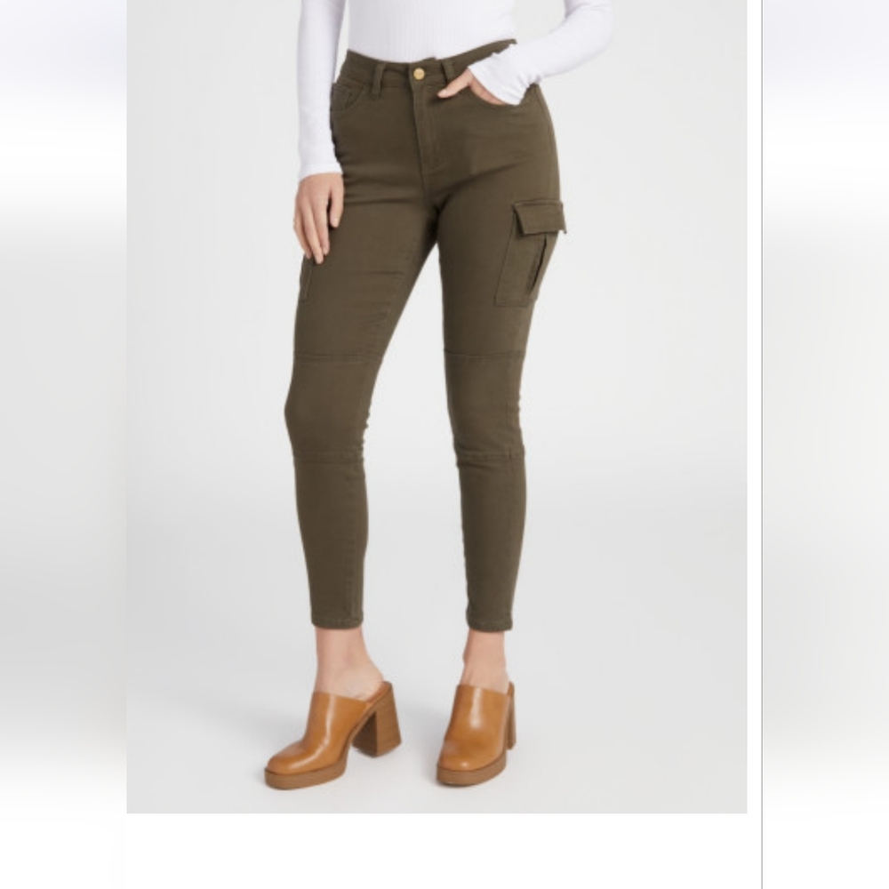 CEROS Mid-Rise Skinny Cargo Skinny Jeans size 30 Olive Green